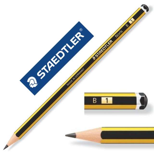 Lápices Staedtler Noris B, número 1, mina blanda, nº 1