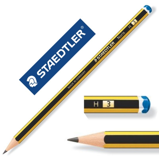 lápices staedtler número 3, dureza h mina dura 120