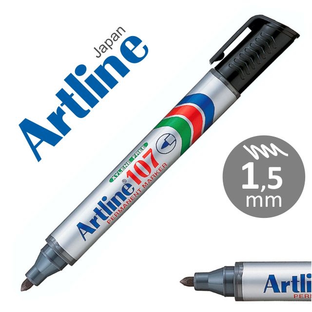 Rotulador permanente Artline 107 negro Punta redonda 1,5