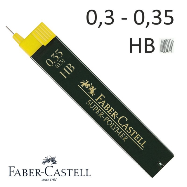 minas 0,3 0,35 mm hb, faber castell 1203 00
