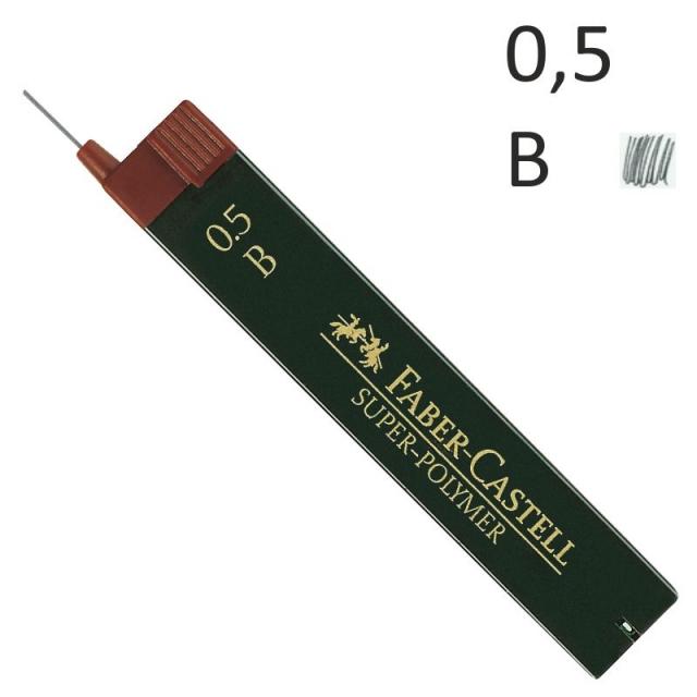 Comprar Minas Faber-Castell 0,5 B, superpolímeras técnicas 12u