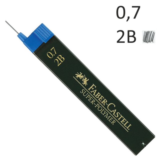 Comprar Minas Faber-Castell 0,7 2B Tubo 12 uds, 0,7 mm, dureza 2B