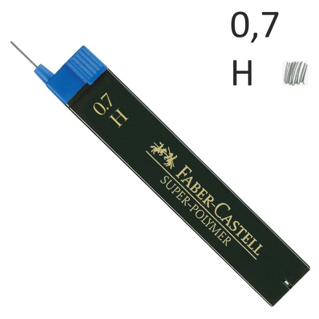 Comprar Minas Faber-Castell 0,7 H, Tubo 12 uds, 0,7 mm, dureza H