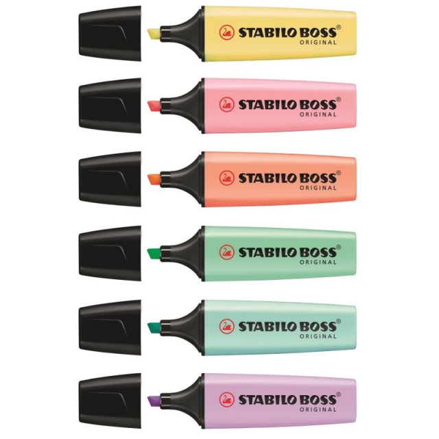 paquete stabilo boss pastel 6 colores