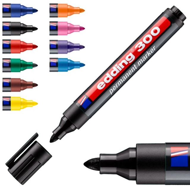 Comprar Edding 300, rotulador permanente tinta indeleble, p. redonda