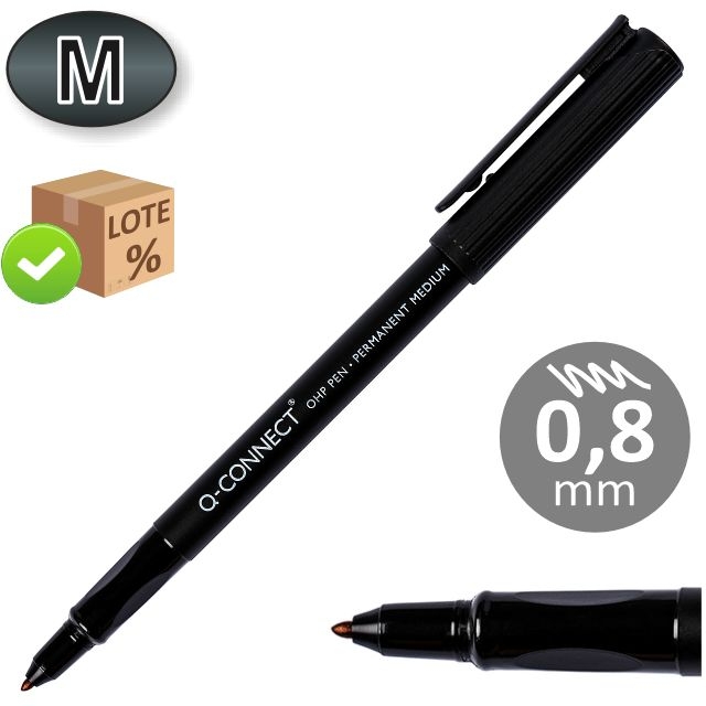Comprar Q-Connect, Rotulador permanente punta media M, 0,8 mm negro