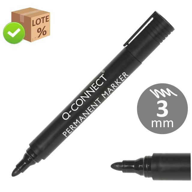 Comprar Marcador permanente Q-Connect negro punta redonda 3 mm