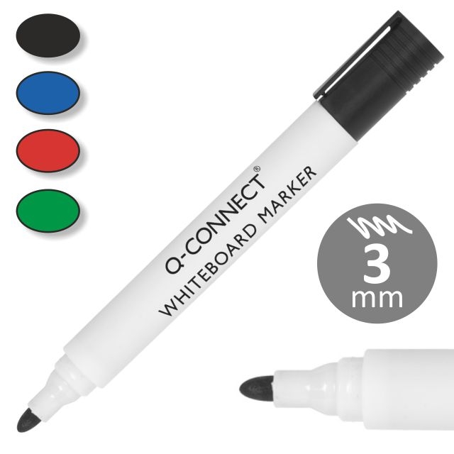 Comprar Rotulador Q-connect pizarra blanca color Negro punta redonda