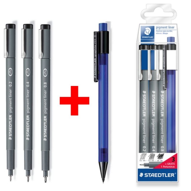 Comprar Staedtler Pigment liner calibrados Pack 02 04 08 rotuladores