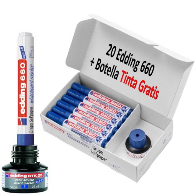 Comprar 20 Rotuladores Edding 660 + Tinta Gratis - color Azul