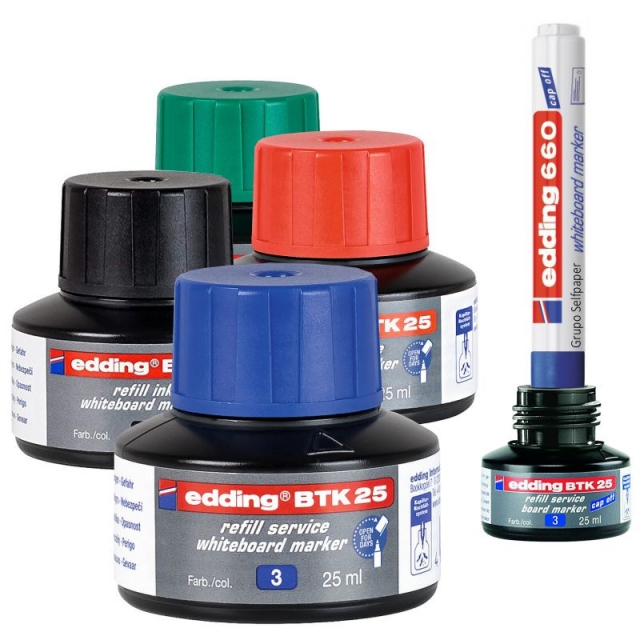 Comprar Frasco tinta Edding BTK-25 para pizarras blancas color azul