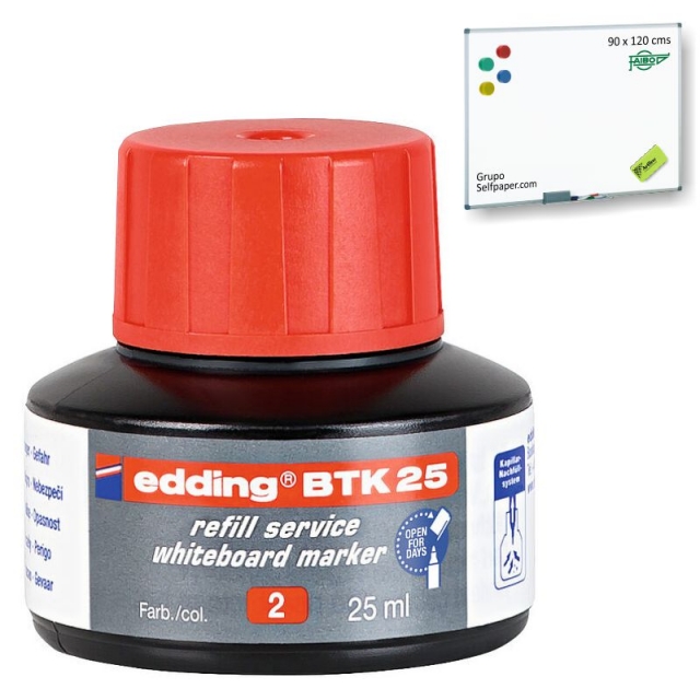 Comprar Edding BTK25-002, Botella tinta para pizarra blanca, Rojo