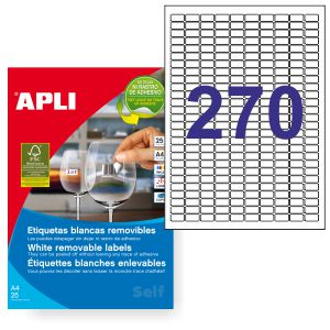 Etiquetas removibles para Impresora Apli 10197 - Pte. 25