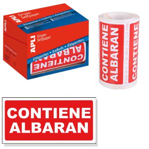 Rollo etiquetas Contiene Albarán Apli 00295, 200 uds