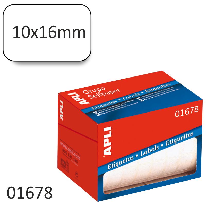 Comprar Etiquetas Rollo Apli 01678 - 10x16 mm - 8100 Uds.