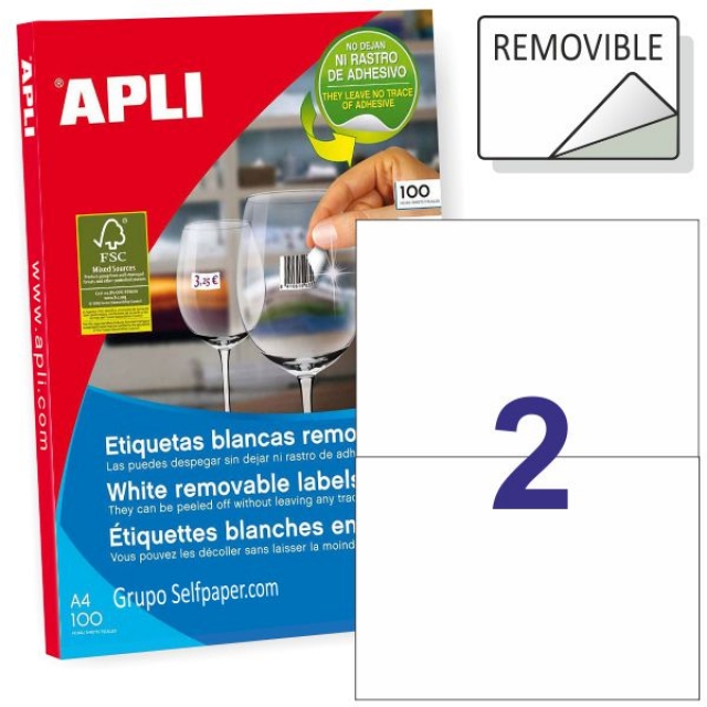 Comprar Etiquetas removibles A5, medio folio 148x210 Apli 3059