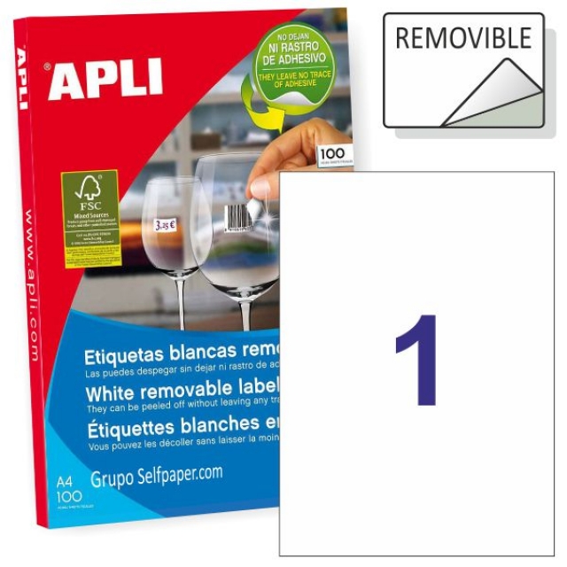 Comprar Hojas Din A4 adhesivas removibles Apli 03060