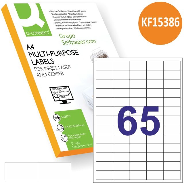 Comprar Etiqueta Adhesiva Q-connect Kf15386, 38,1x21,2 mm 65X rectas