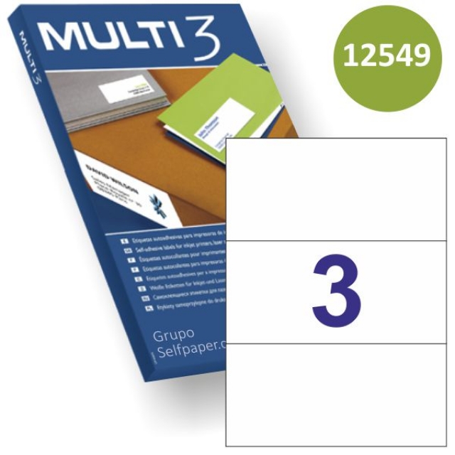 Comprar Etiquetas impresora Multi3 12549, 210x99mm 3 por hoja