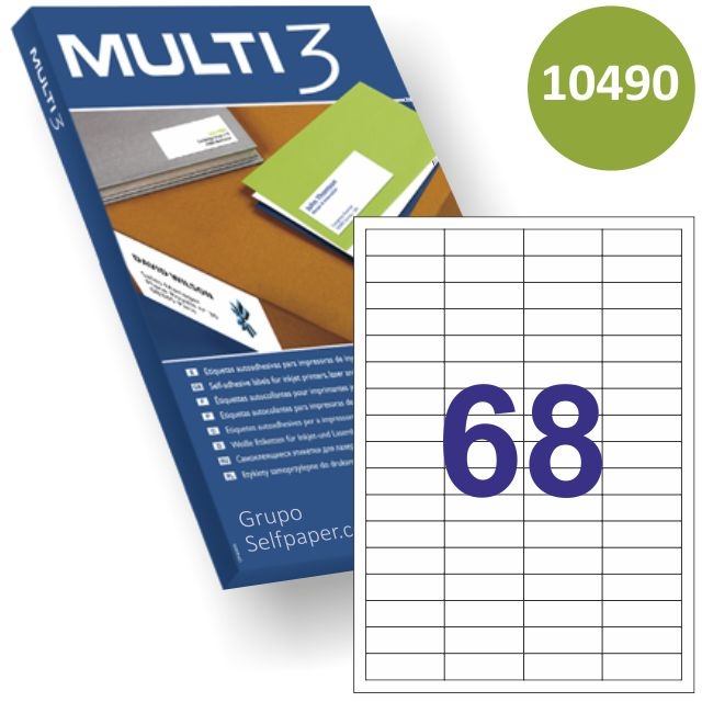 Comprar Etiquetas impresora Multi3 10490, 68x - 48,5x16,9 Apli 01282