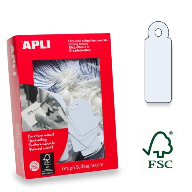 Comprar Etiquetas Colgantes Apli 385 - 11x29 mm Caja 1000 uds