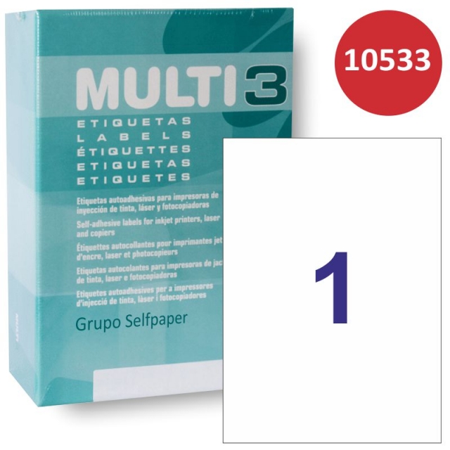 Comprar Multi3 10533, Hojas de etiqueta Din A4 para imprimir 500 uds