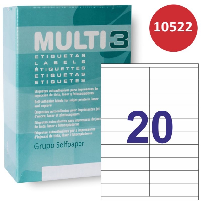 Comprar Multi3 10522, Etiquetas econmicas impresora 105X29 mm