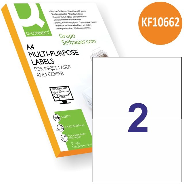 Comprar Etiquetas Q-Connect KF10662, 210x148,5 mm, 2x, A5