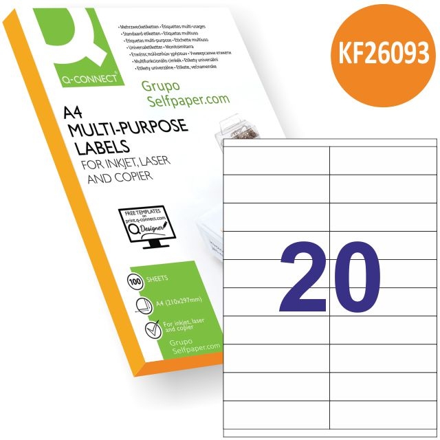 Comprar Etiqueta Q-connect Kf26093 Tamaño 105x29 mm impresora