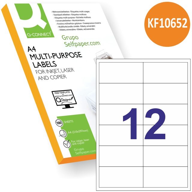 Comprar Etiqueta adhesiva Q-connect Kf10652 Tamaño 96,5x42,3 mm