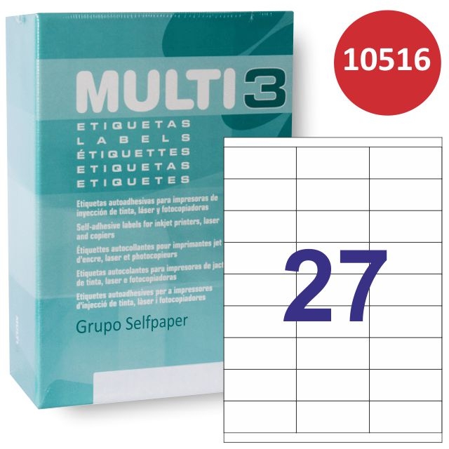 Comprar Etiquetas impresora Multi3, 27 x hoja 70x30 mm C.Apli 10560