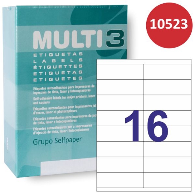 Comprar Caja 500 hojas Etiquetas Multi3 10523, 105x35mm 16x