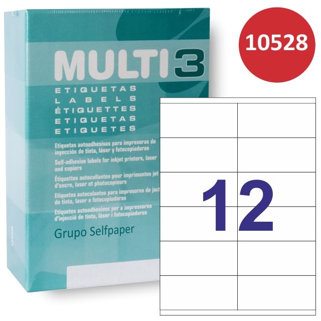 Comprar Multi3 10528, Caja 500 h etiquetas 105x48mm corr. Apli 10563