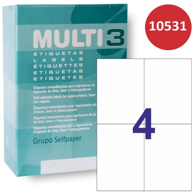 Comprar Multi3 10531, Etiquetas impresora 4 por hoja, 105x148 mm