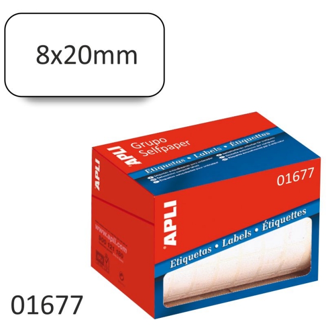 Comprar Etiquetas Rollo Apli 01677 - 8x20 mm - 7000 Uds.