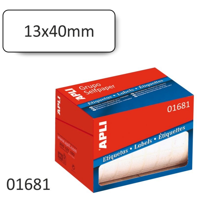 Comprar Etiquetas Rollo Apli 01681 - 13x40 mm - 2800 Uds.