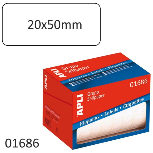 Comprar Etiquetas Rollo Apli 1686 - 20x50 mm 1500 Uds.