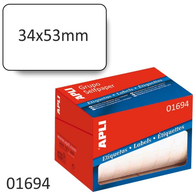 Comprar Etiquetas Rollo Apli 01694 - 34x53 mm 900 Uds.