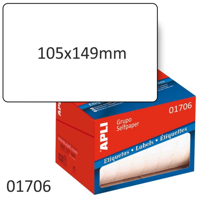 Comprar Etiquetas Rollo Apli 1706 - 105x149 mm - 100 Uds.