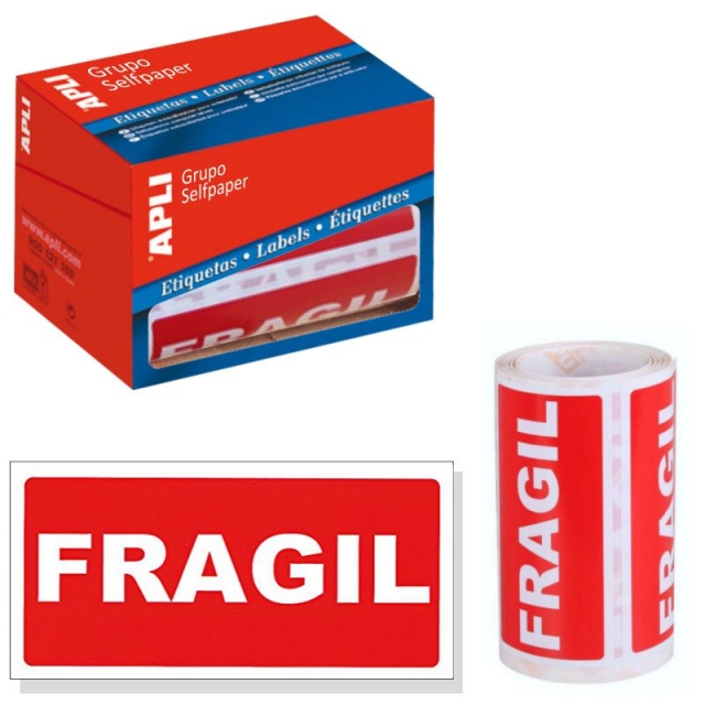 rollo etiquetas adhesivas frágil apli 00296