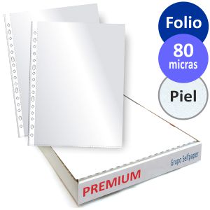 Fundas plastico multitaladro Folio Premium 80 micras c/100