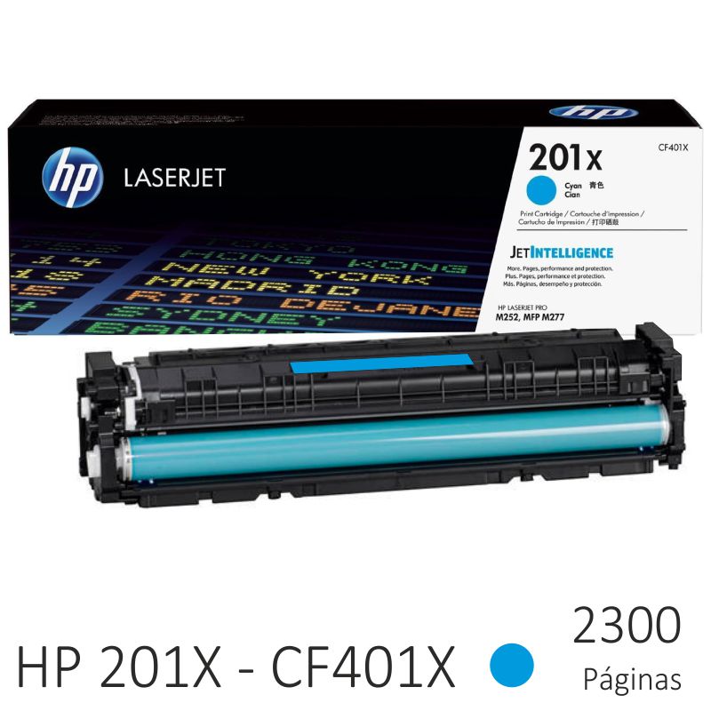 Comprar Toner HP CF401X - 201X -color cian azul cian alta capacidad