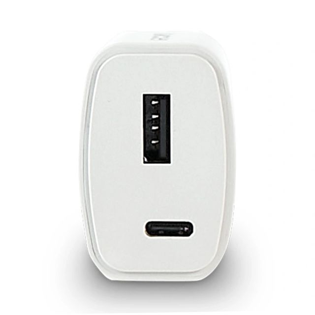cargador usb movil 1 usb 1usbc color blanco