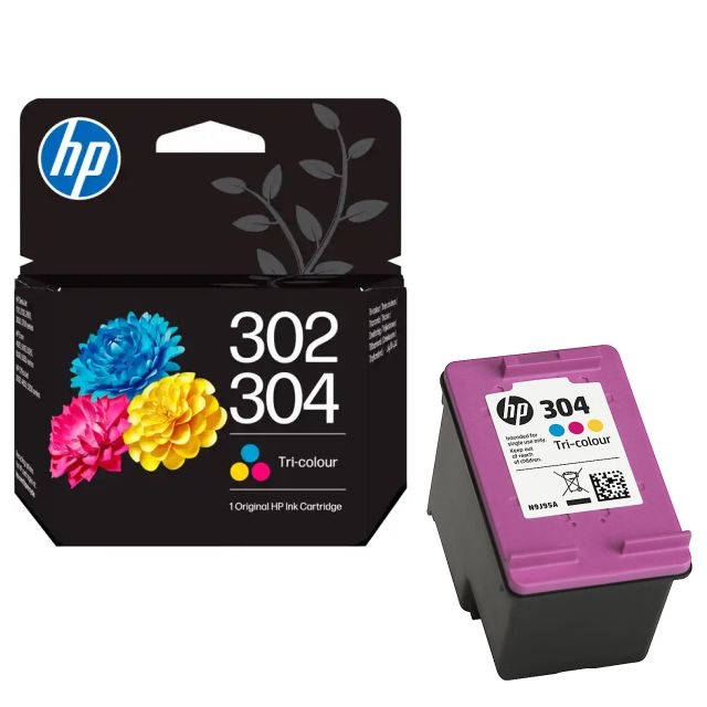 cartucho hp 304 302 color original fu65ae