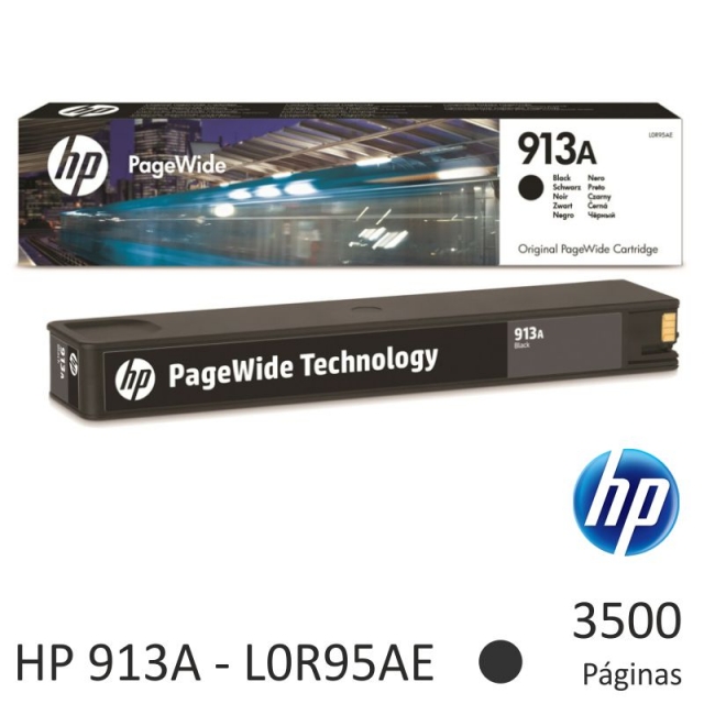 cartucho hp l0r95ae 913a negro, original pagewid