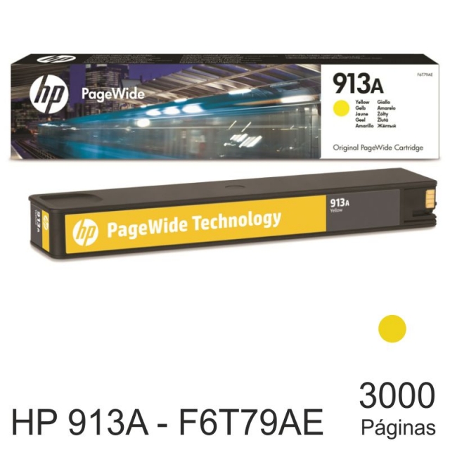 Comprar HP 913A F6T79AE Amarillo Cartucho original tinta pagewide