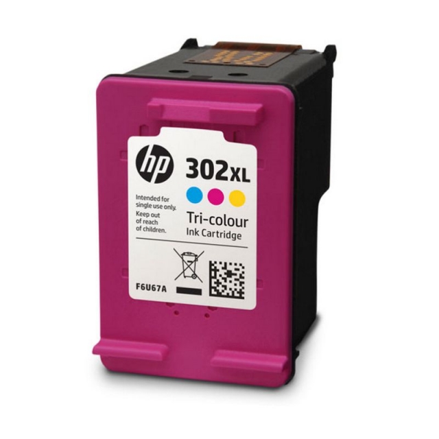 hp 302xl tri color cartucho tinta original f6u67ae