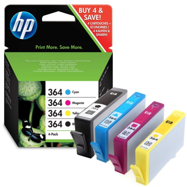 Comprar Pack Ahorro Cartuchos HP 364 negro+ 3 colores N9J73AE