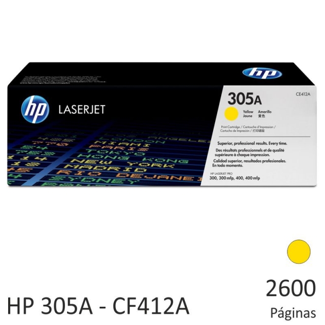 Comprar HP CE412A, HP 305A, toner original Amarillo