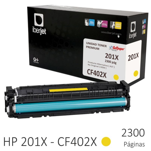 Comprar Compatible HP CF402X 201X Y Amarillo, toner 2300 págs